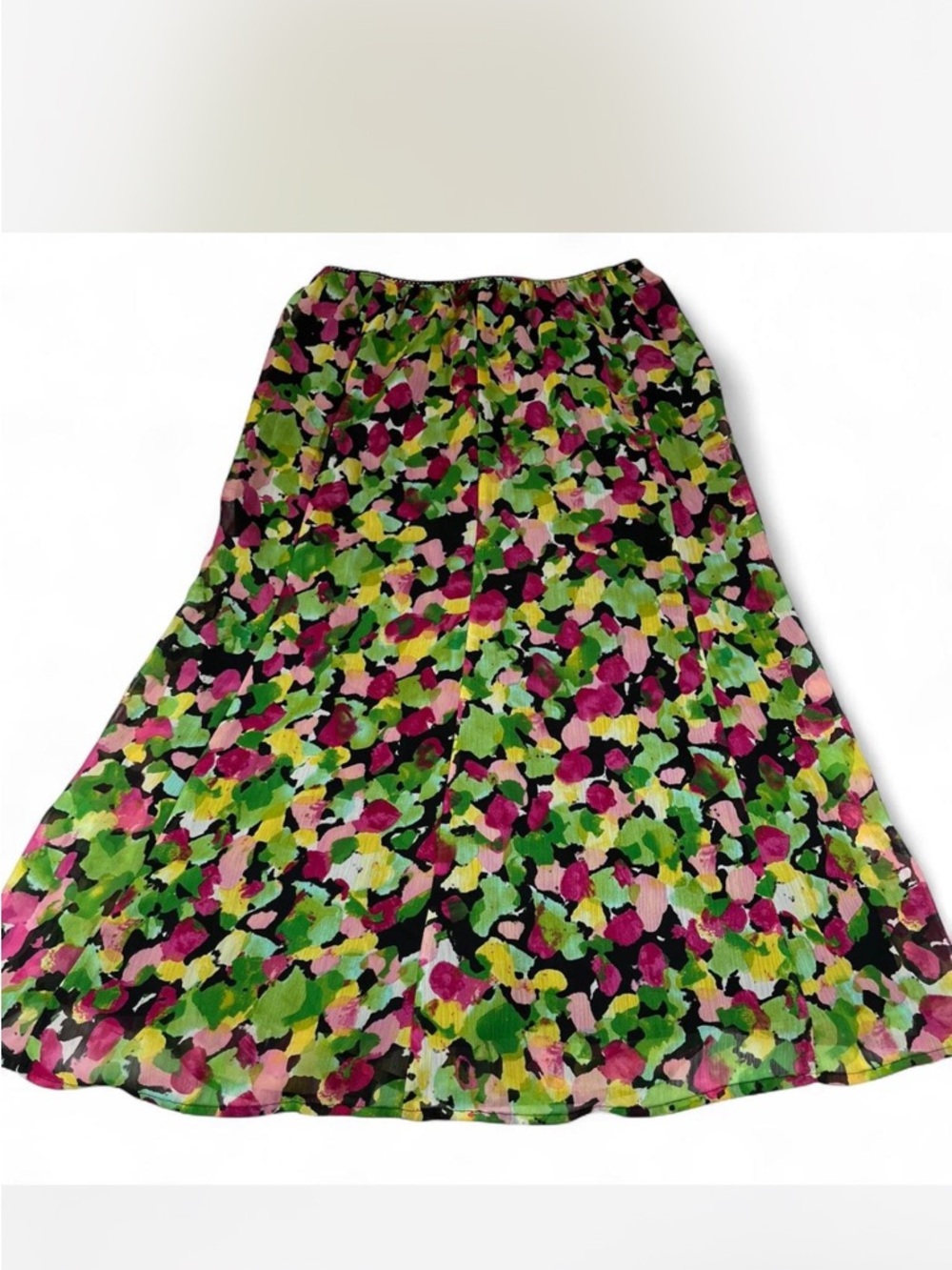 Notations multicoloured floral midi skirt with elastic waistband. Size: SP - Picture 3 of 6